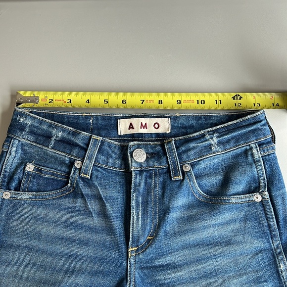 AMO Mid Rise Kate Slim Ankle Jeans in Mariner Wash Women's Size 24 - Picture 6 of 13